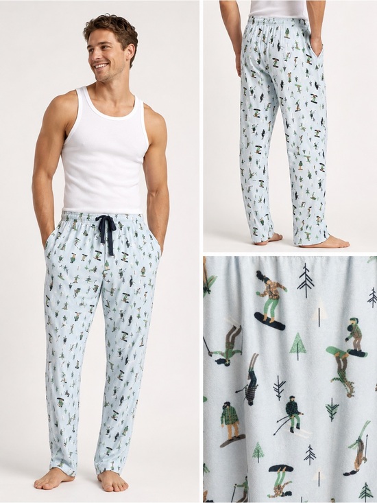 Pillow talk Other - Pillow talk • NWT Light Blue Men’s Pajama Lounge Pants with Ski Print